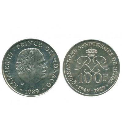 100 Francs Rainier III Monaco Argent