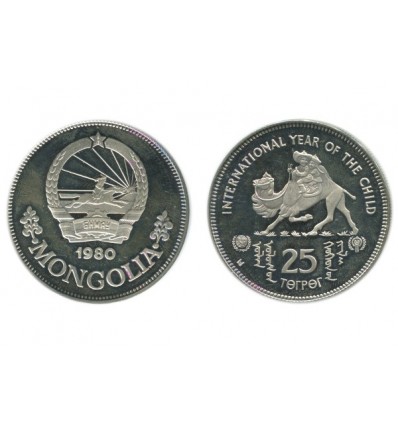 25 Tugrik Mongolie Argent