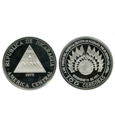 100 Cordobas Nicaragua Argent