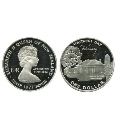 1 Dollar Elisabeth II Nouvelle Zélande Argent