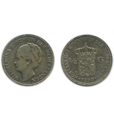 1/2 Florin Wilhemine Tête Agée Pays - Bas Argent