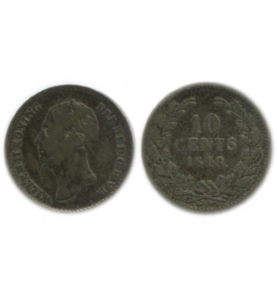 10 Cents Guillaume II Pays - Bas Argent