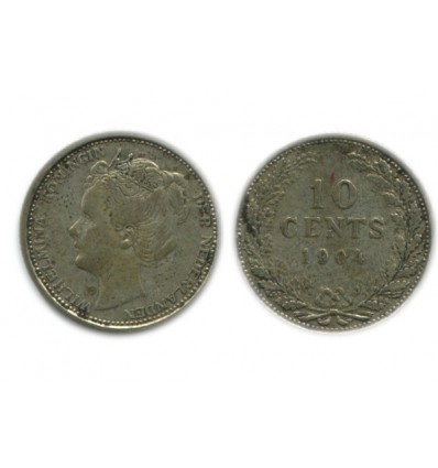 10 Cents Wilhemine Petite Tête Modifiée Pays - Bas Argent