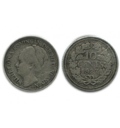 10 Cents Wilhemine Tête à¢gée Pays - Bas Argent