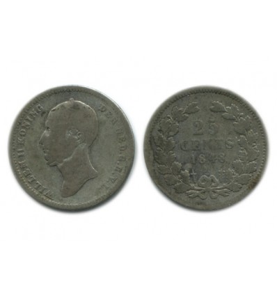 25 Cents Guillaume II Pays - Bas Argent