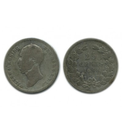 25 Cents Guillaume II Pays - Bas Argent