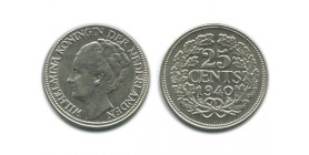 25 Cents Wilhemine Tête à¢gée Pays - Bas Argent