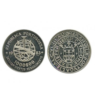 Pièce de 1000 escudos en argent 925‰ - découvertes et renaissance.