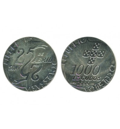 1000 Escudos Portugal Argent