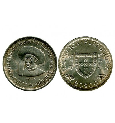 20 Escudos Portugal Argent