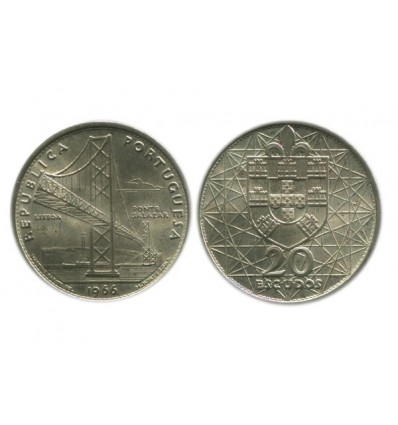 20 Escudos Portugal Argent