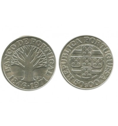 50 Escudos Portugal Argent