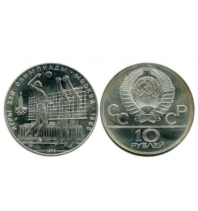 Pièce en argent 900‰ des jeux Olympiques d'été de Moscou en 1980 - Le volley ball