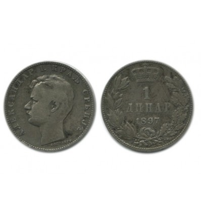 1 Dinar Alexandre Ier Serbie Argent