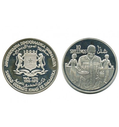 10 Shillings Somalie Argent