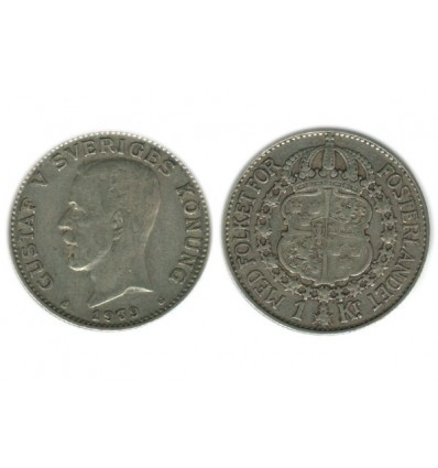 1 Couronne Gustave V Suède Argent