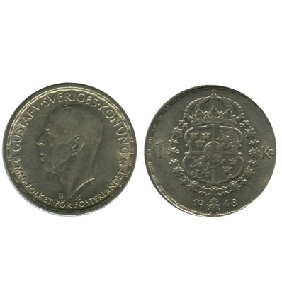 1 Couronne Gustave V Suède Argent